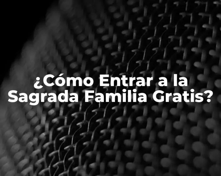 ¿Cómo Entrar a la Sagrada Familia Gratis?
