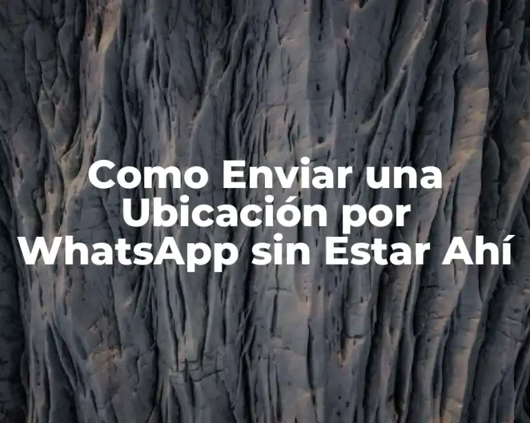 Como Enviar una Ubicación por WhatsApp sin Estar Ahí