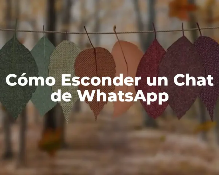 Cómo Esconder un Chat de WhatsApp
