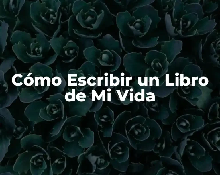Cómo Escribir un Libro de Mi Vida