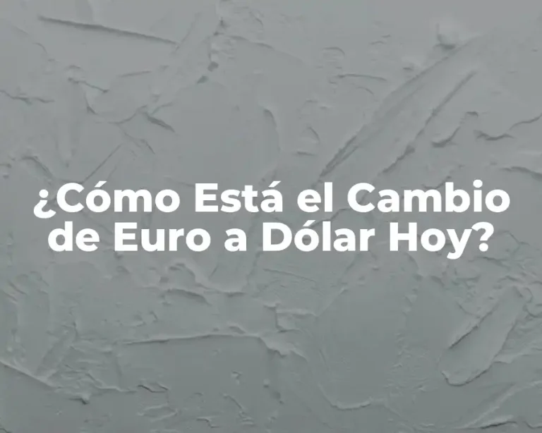 ¿Cómo Está el Cambio de Euro a Dólar Hoy?