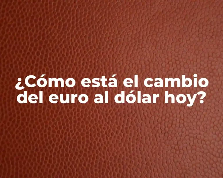 ¿Cómo está el cambio del euro al dólar hoy?