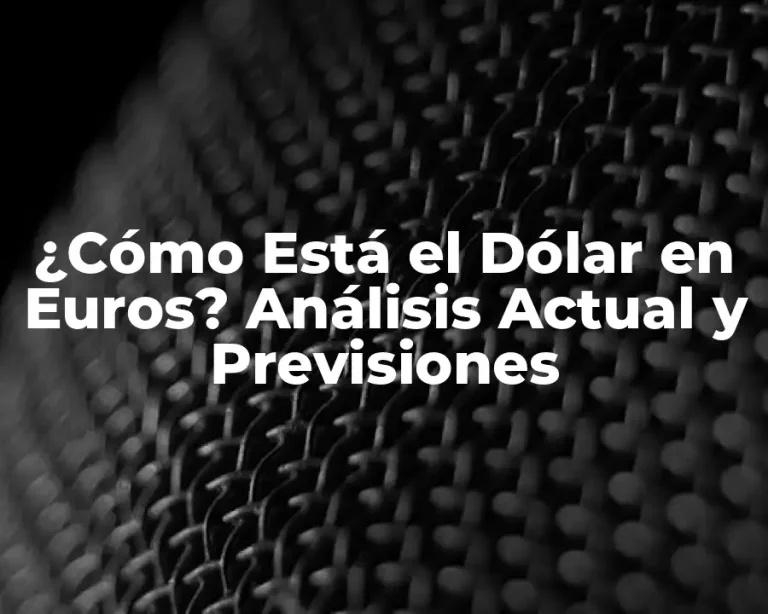 ¿Cómo Está el Dólar en Euros? Análisis Actual y Previsiones