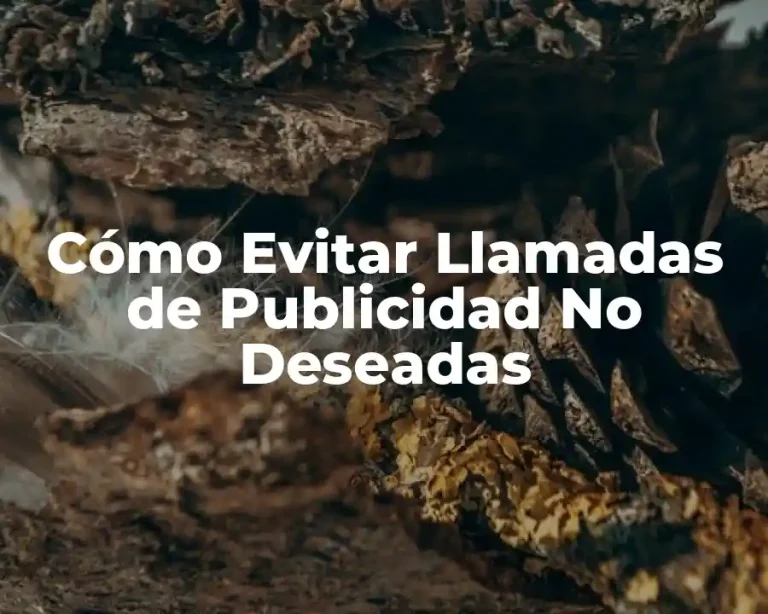 Cómo Evitar Llamadas de Publicidad No Deseadas