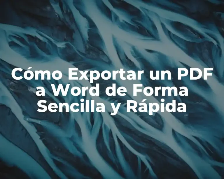 Cómo Exportar un PDF a Word de Forma Sencilla y Rápida