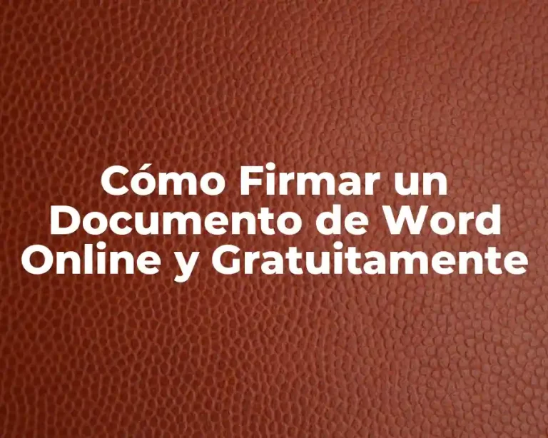 Cómo Firmar un Documento de Word Online y Gratuitamente