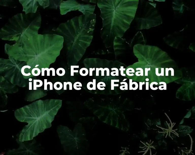 Cómo Formatear un iPhone de Fábrica