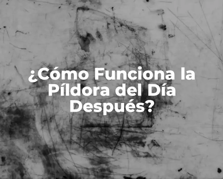 ¿Cómo Funciona la Píldora del Día Después?