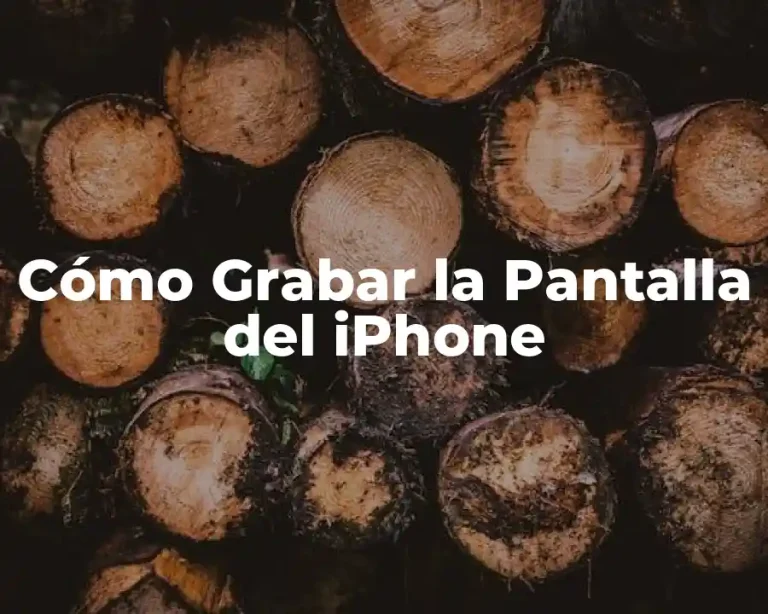 Cómo Grabar la Pantalla del iPhone