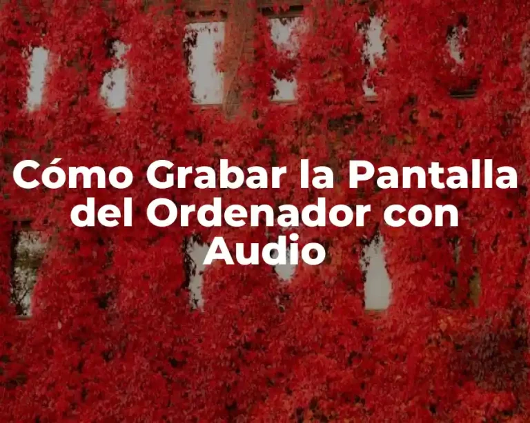 Cómo Grabar la Pantalla del Ordenador con Audio