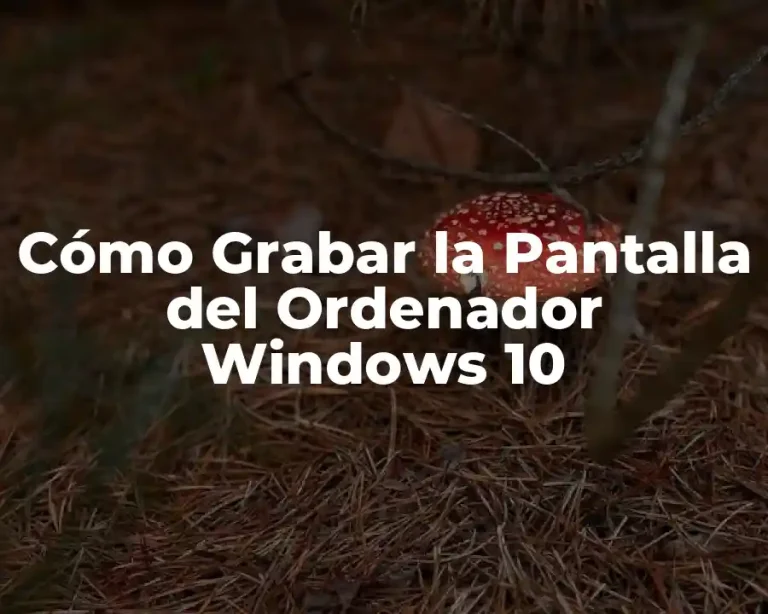 Cómo Grabar la Pantalla del Ordenador Windows 10