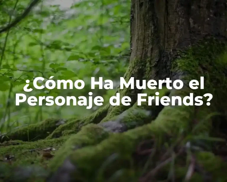 ¿Cómo Ha Muerto el Personaje de Friends?