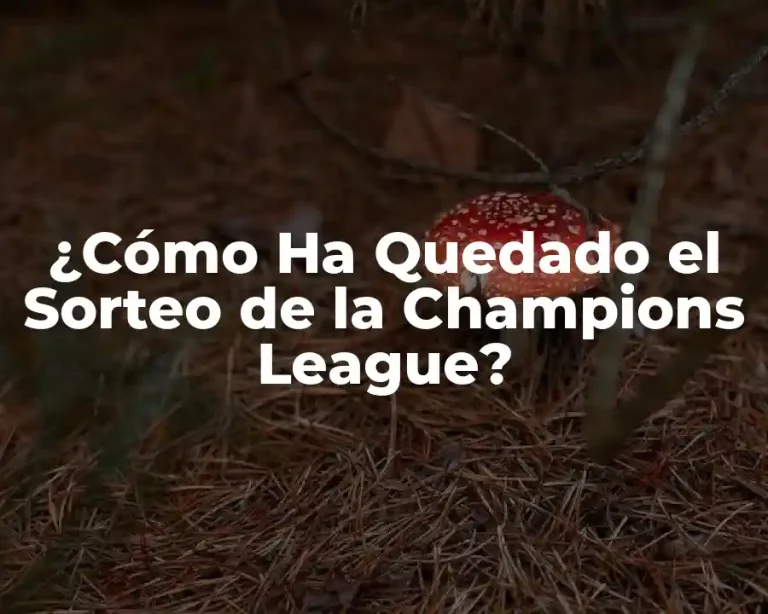 ¿Cómo Ha Quedado el Sorteo de la Champions League?
