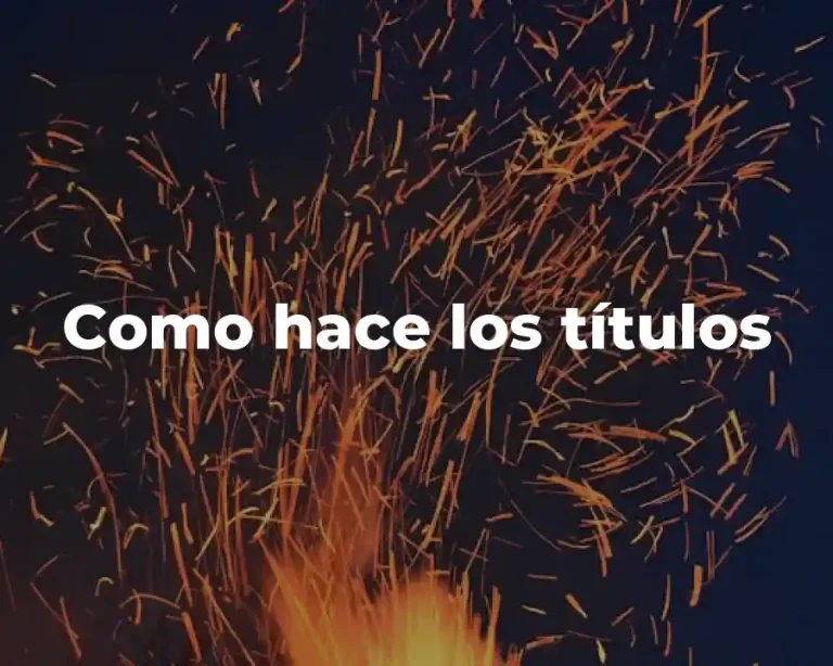 Como hace los títulos