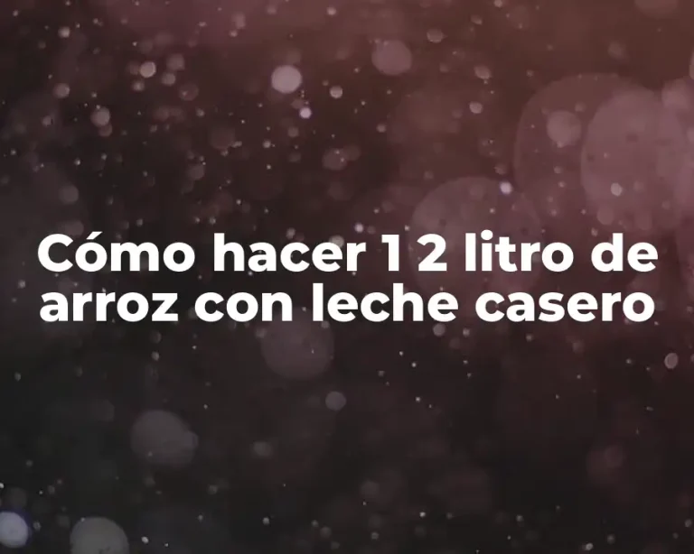 Cómo hacer 1 2 litro de arroz con leche casero