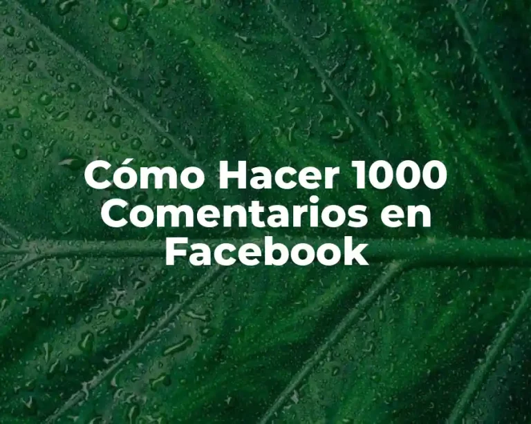Cómo Hacer 1000 Comentarios en Facebook