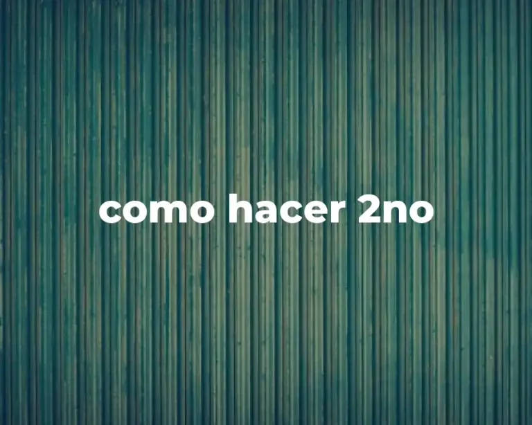 como hacer 2no