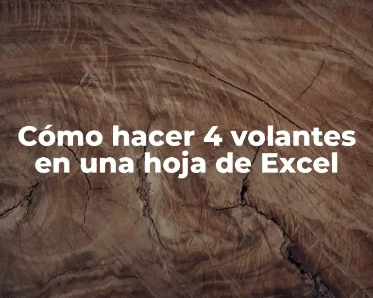 Cómo hacer 4 volantes en una hoja de Excel