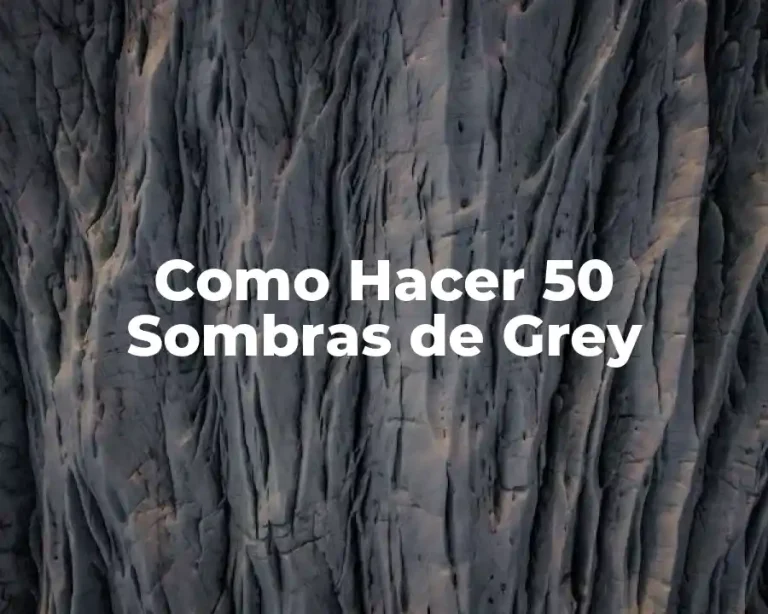 Como Hacer 50 Sombras de Grey