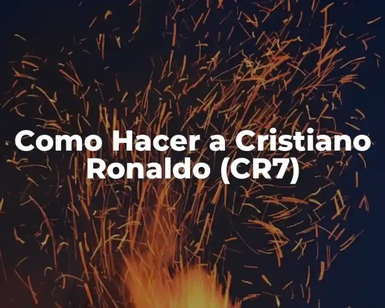 Como Hacer a Cristiano Ronaldo (CR7)