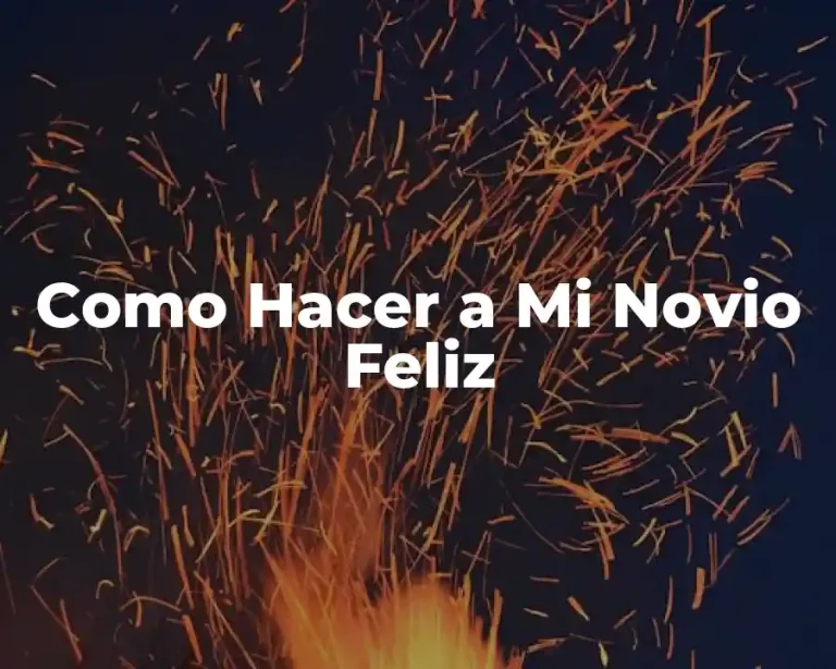 Como Hacer a Mi Novio Feliz