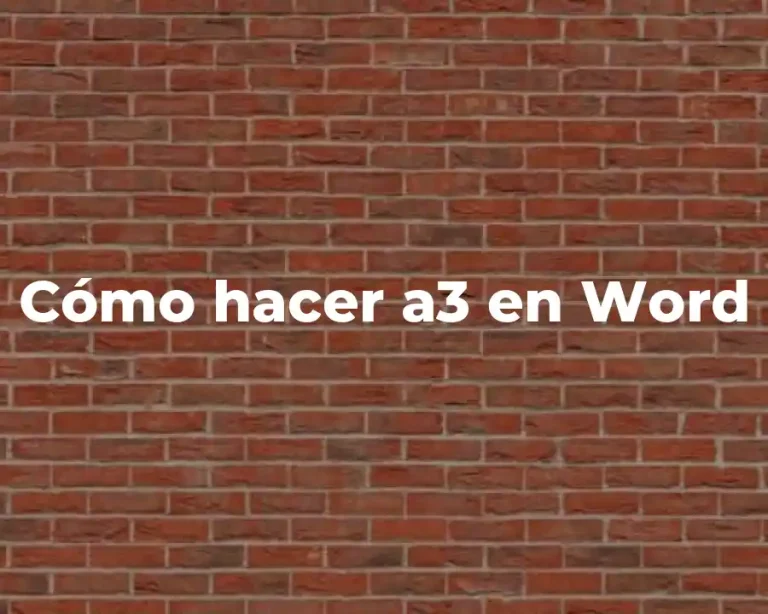 Cómo hacer a3 en Word