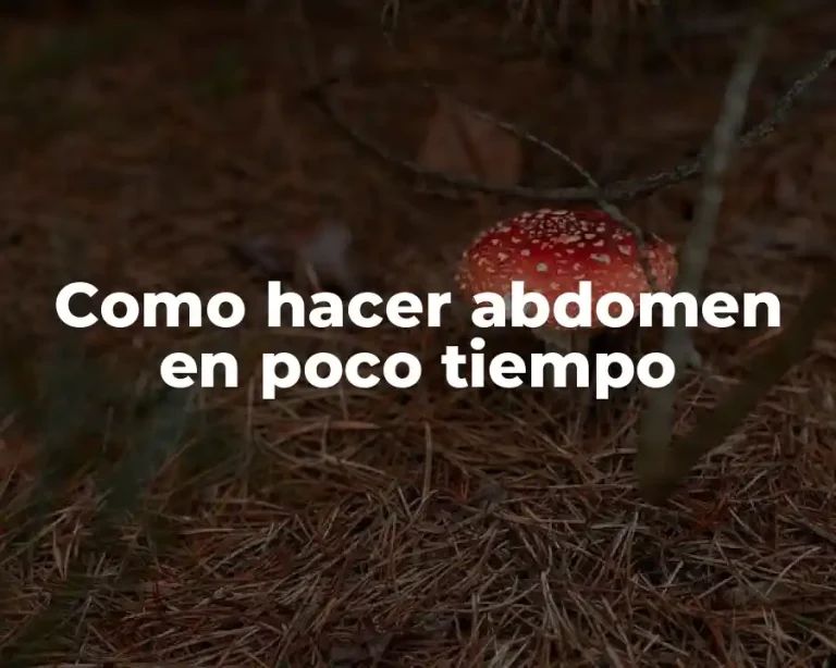 Como hacer abdomen en poco tiempo