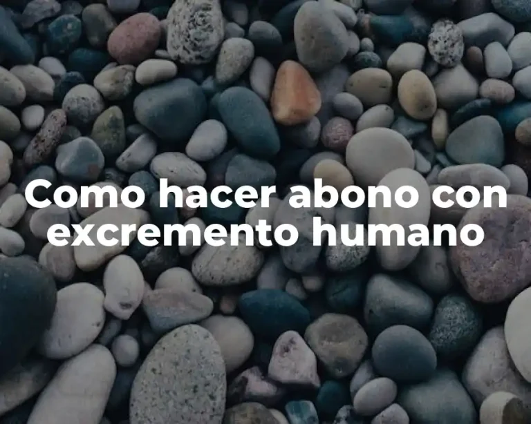 Como hacer abono con excremento humano