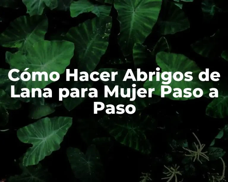 Cómo Hacer Abrigos de Lana para Mujer Paso a Paso