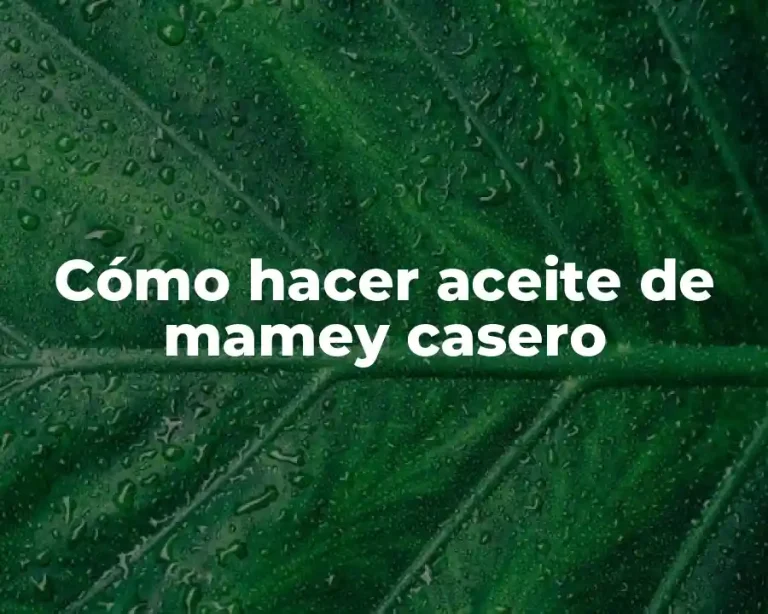 Cómo hacer aceite de mamey casero