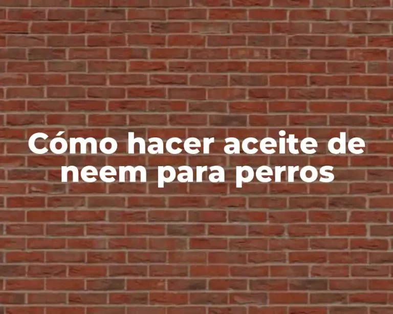 Cómo hacer aceite de neem para perros