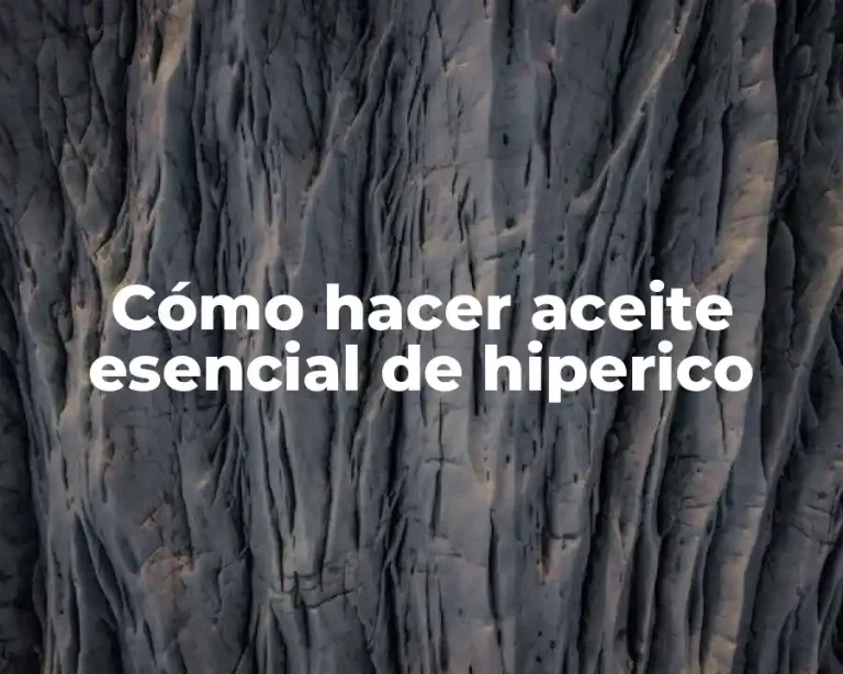Cómo hacer aceite esencial de hiperico