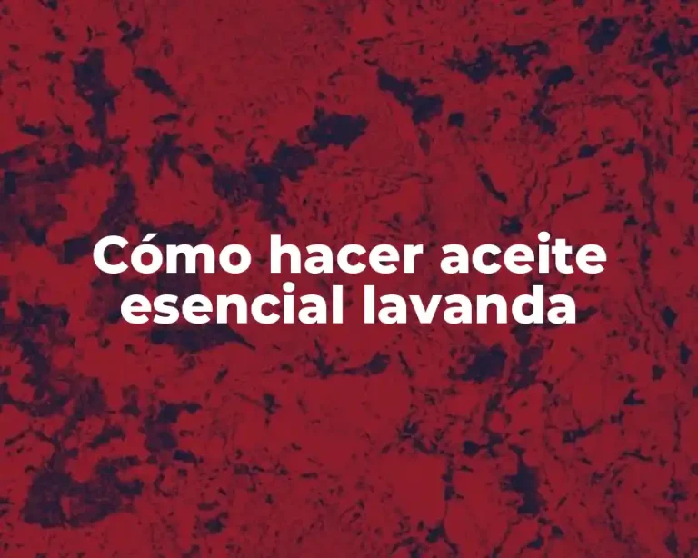Cómo hacer aceite esencial lavanda