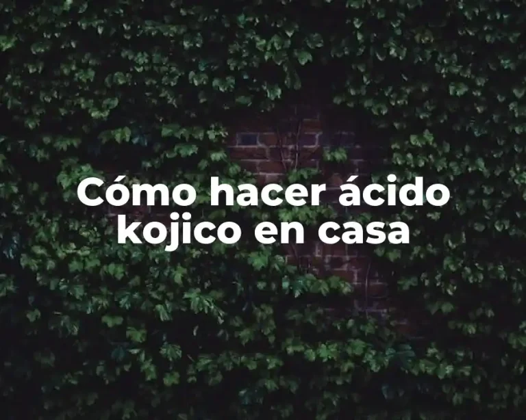Cómo hacer ácido kojico en casa