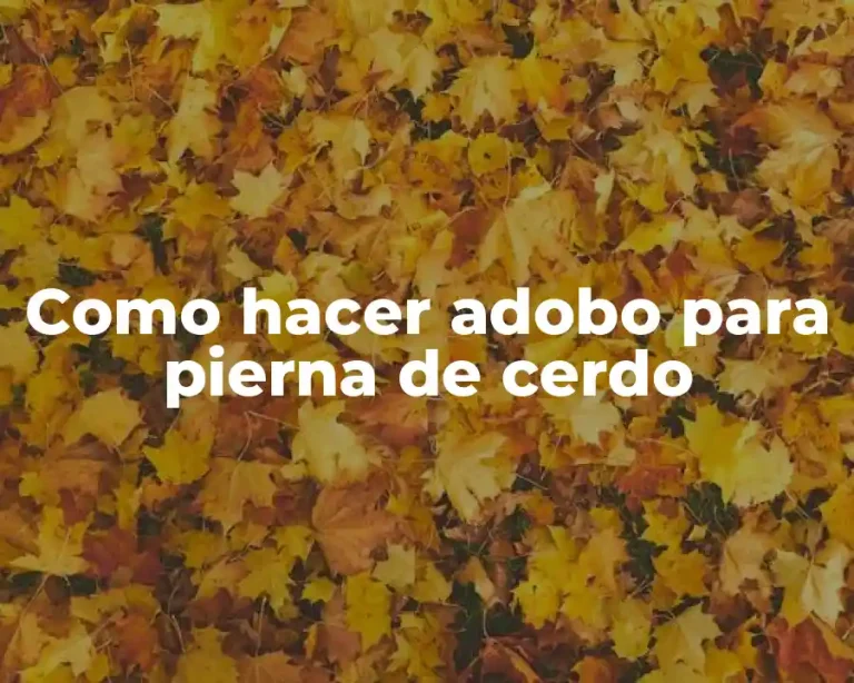 Como hacer adobo para pierna de cerdo