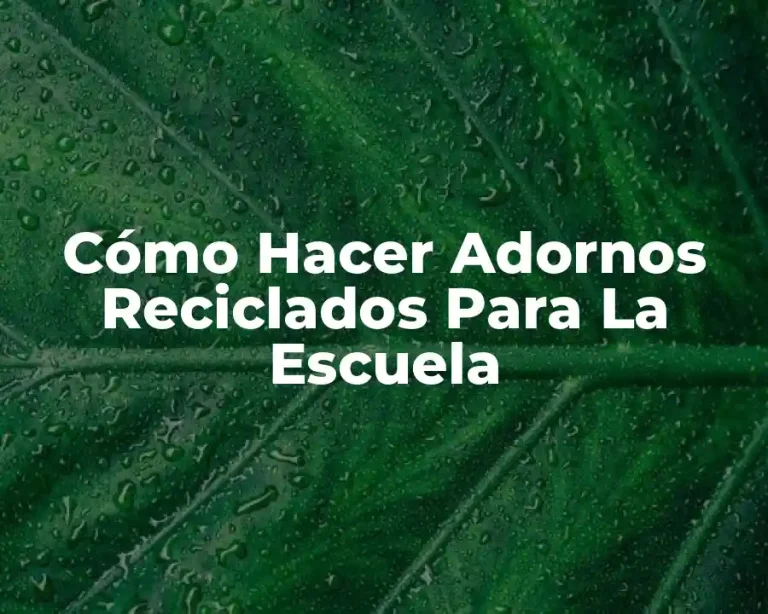 Cómo Hacer Adornos Reciclados Para La Escuela