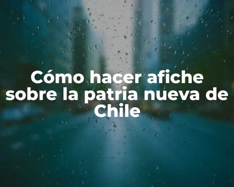 Cómo hacer afiche sobre la patria nueva de Chile