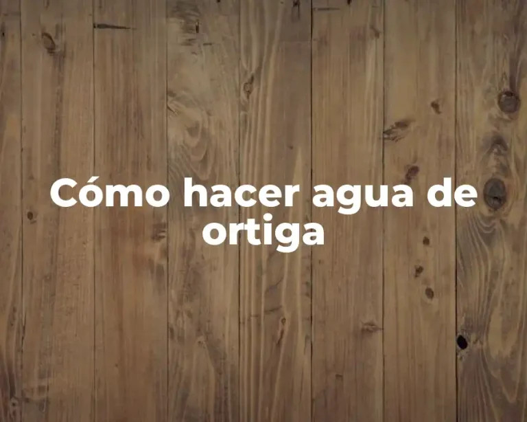 Cómo hacer agua de ortiga