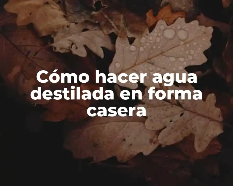 Cómo hacer agua destilada en forma casera