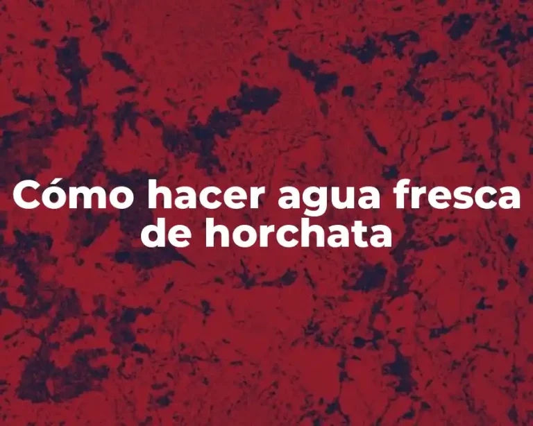 Cómo hacer agua fresca de horchata