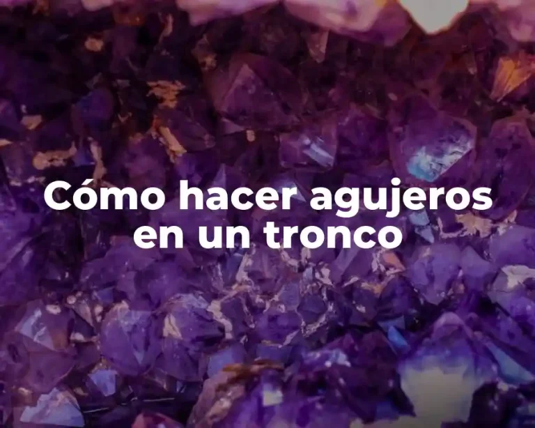 Cómo hacer agujeros en un tronco