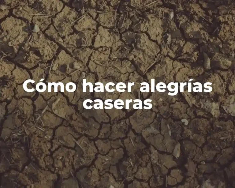 Cómo hacer alegrías caseras