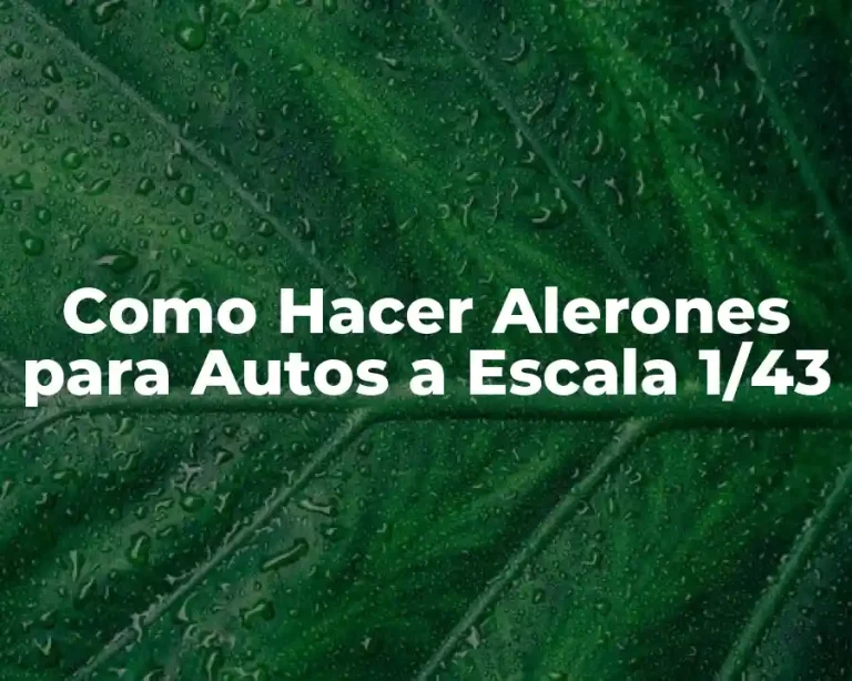 Como Hacer Alerones para Autos a Escala 1/43