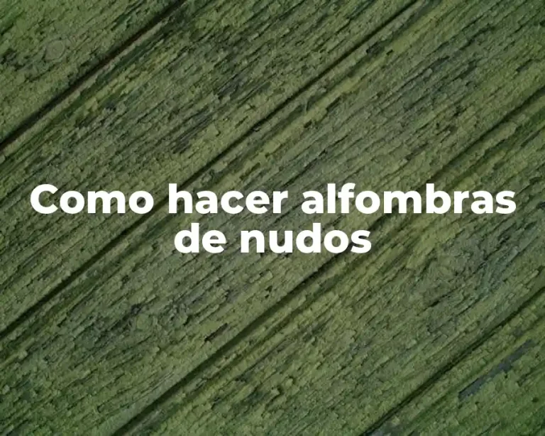 Como hacer alfombras de nudos