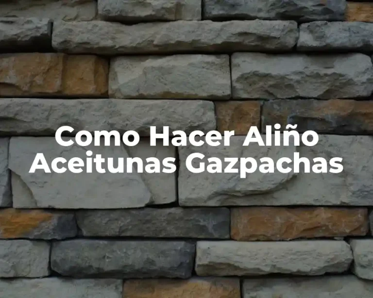 Como Hacer Aliño Aceitunas Gazpachas