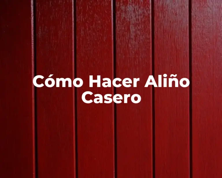 Cómo Hacer Aliño Casero