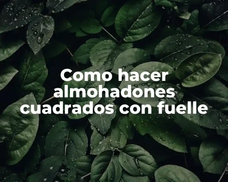 Como hacer almohadones cuadrados con fuelle