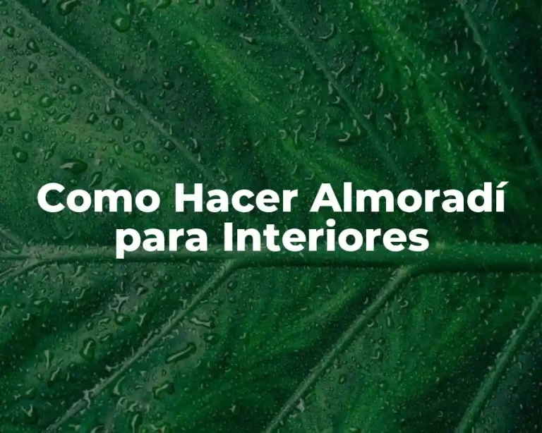 Como Hacer Almoradí para Interiores