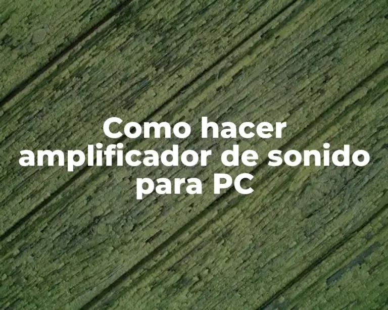 Como hacer amplificador de sonido para PC