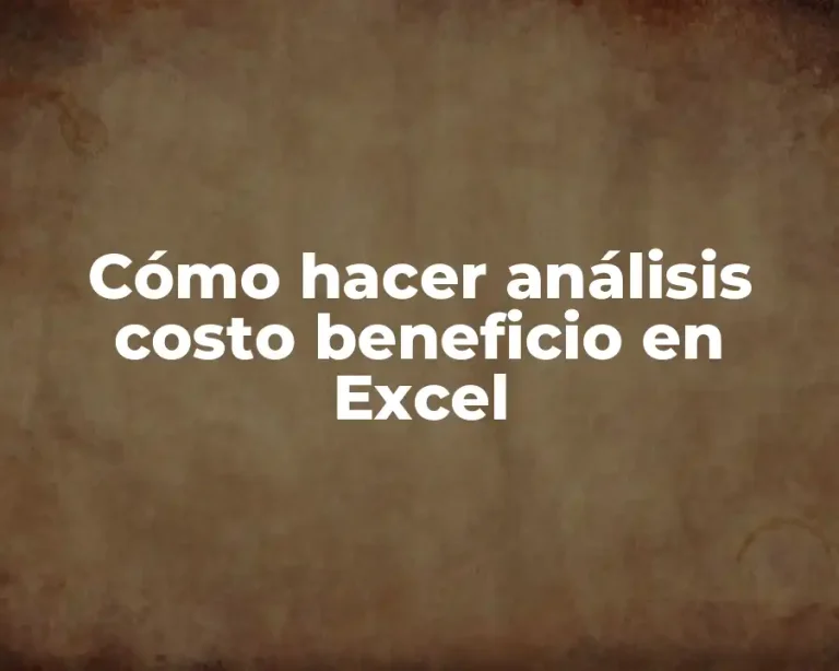 Cómo hacer análisis costo beneficio en Excel